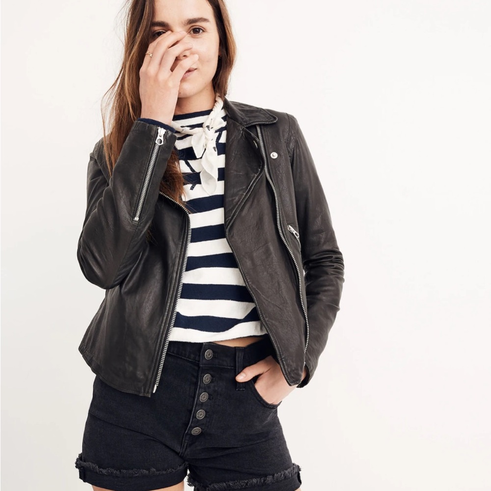 Madewell washed leather motorcycle jacket
